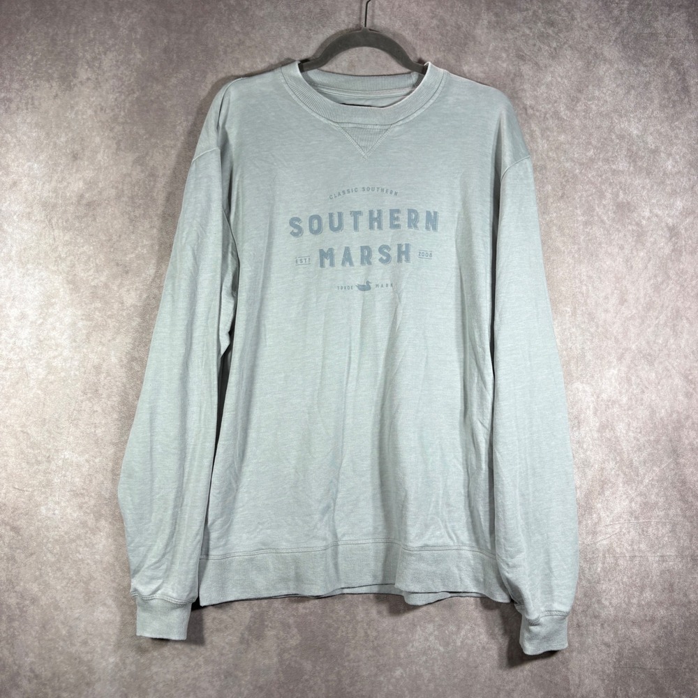 Southern Marsh Sweatshirt Mens XL Blue Seawash Pullover Crewneck Graphic